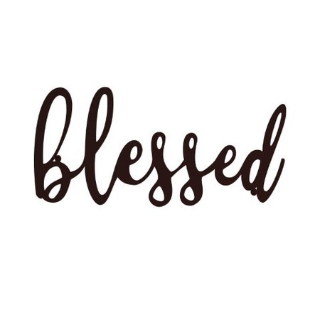 Hastings Home Metal Cutout, Blessed Decorative Wall Sign, 3D Word Art Accent Décor, Modern Rustic Farmhouse 134688KBU